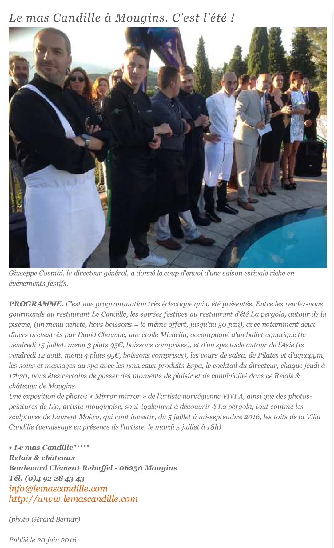 Email Gourmand - giugno 2016